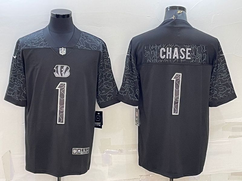 Men Cincinnati Bengals #1 Chase Black Reflector 2022 Nike Limited NFL Jersey->arizona cardinals->NFL Jersey